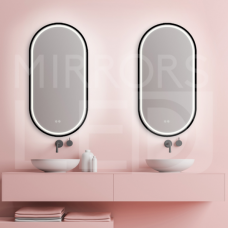 Piliulės formos veidrodis 500×1000 mm / Priekinis apšvietimas