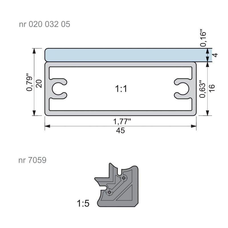 Rėmelio profilis Z18 1 Rėmelio profilis Z18 1